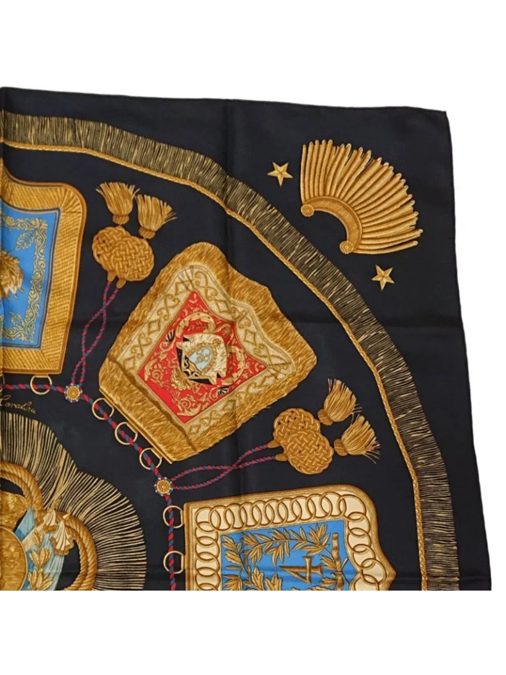 Hermes Carre 90 Poste de Cavalerie Post de Cava Roulis Silk Scarf